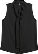 KOBI HALPERIN Evelyn Sequin Tie Neck Sleeveless Silk Blend Button-Up Top