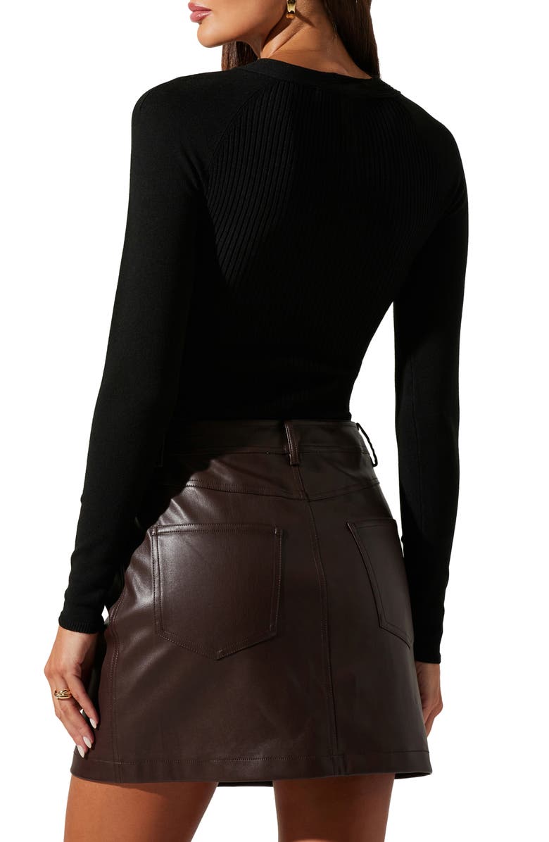 ASTR the Label Twist Neck Cutout Sweater, Alternate, color, 