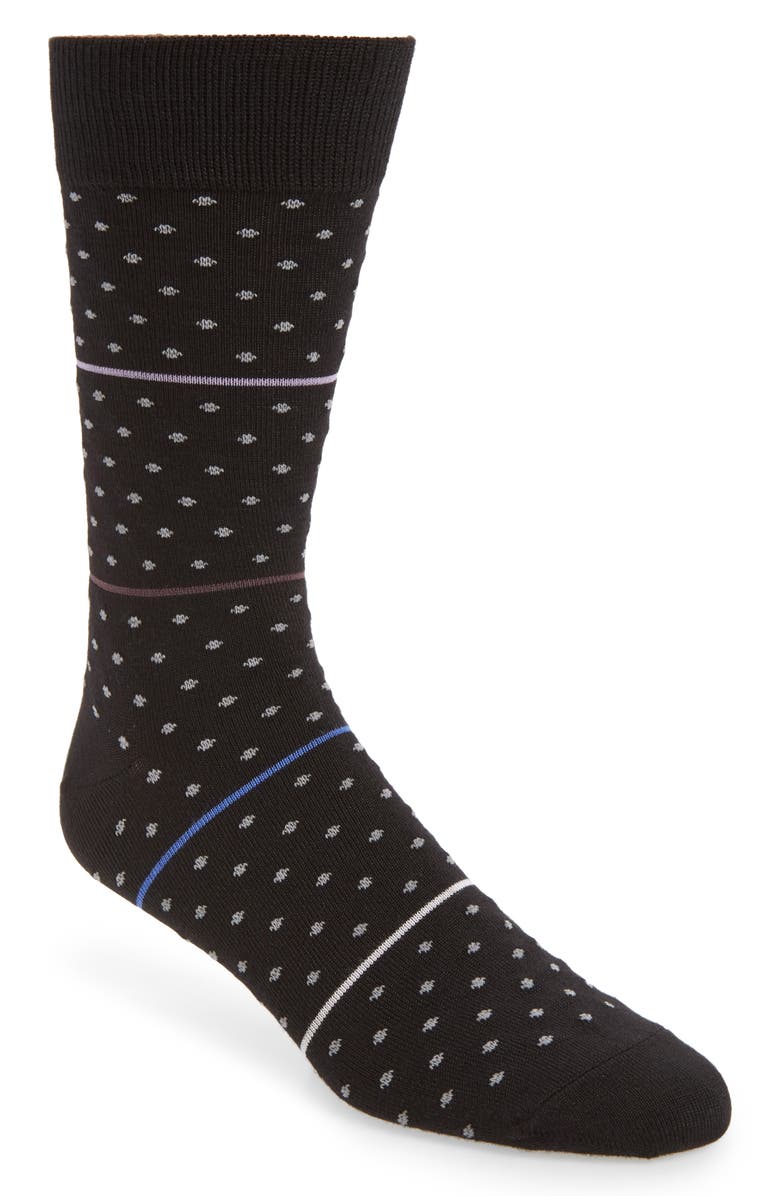 NORDSTROM MEN'S SHOP Ultra Soft Dot & Stripe Dress Socks, Main, color,