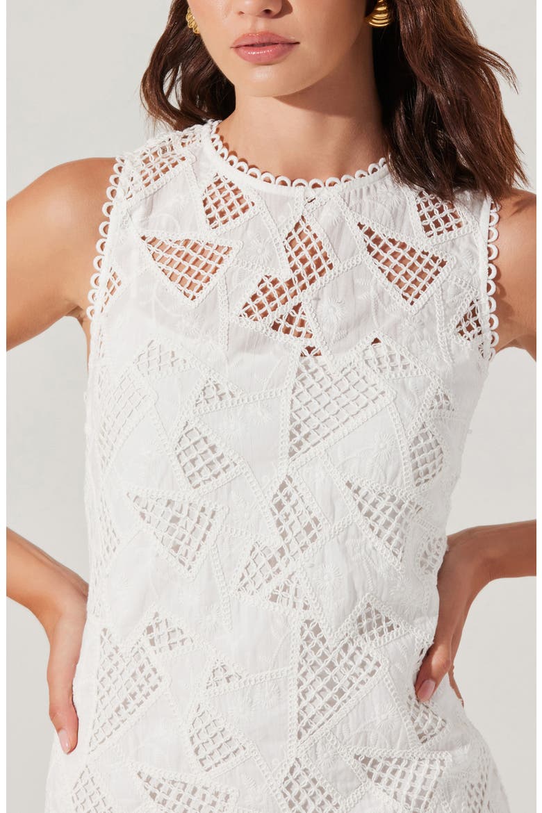 Madge Lace Cotton Tank Dress, Alternate, color, WHITE