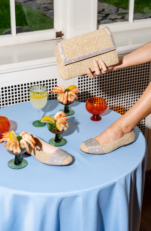 Patricia Green Milan Embellished Ballet Flat In Natural Raffia