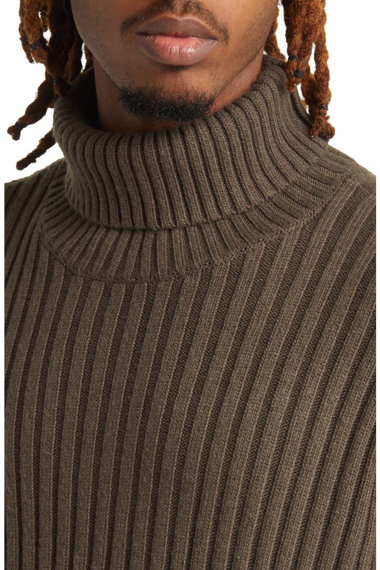 Rib Turtleneck Sweater, Alternate, color, INK