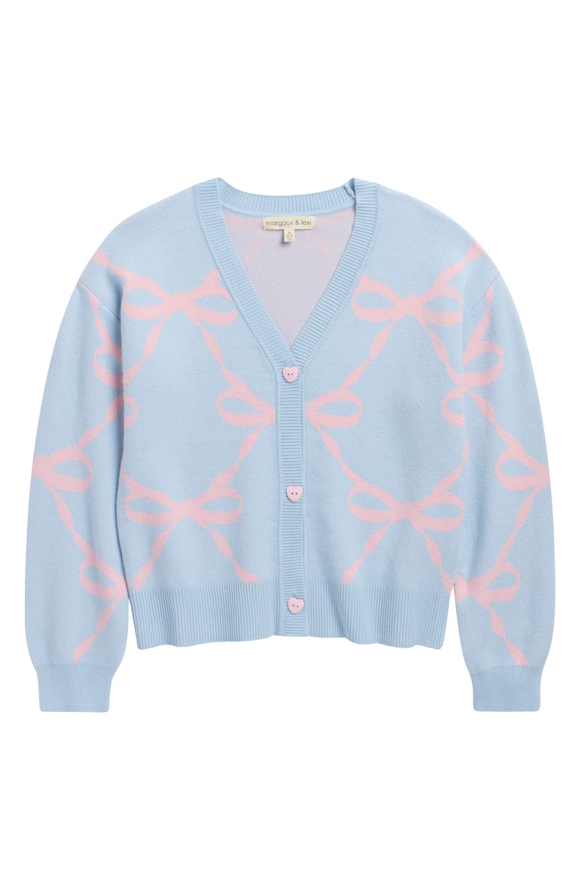 Margaux And Lexi Kids' Bow Jacquard Cardigan