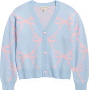 MARGAUX AND LEXI Kids' Bow Jacquard Cardigan