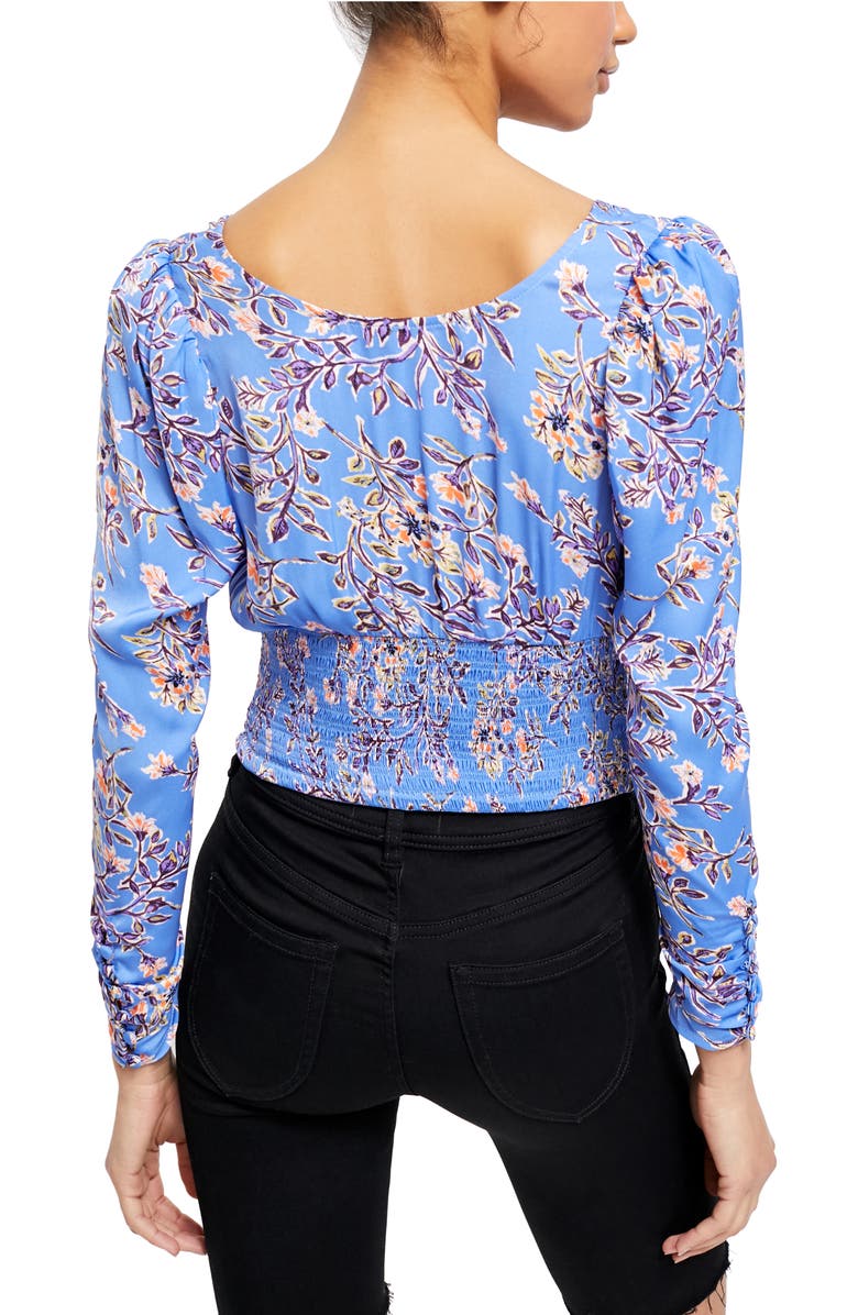 Free People Santiago Print Blouse, Alternate, color, Blue