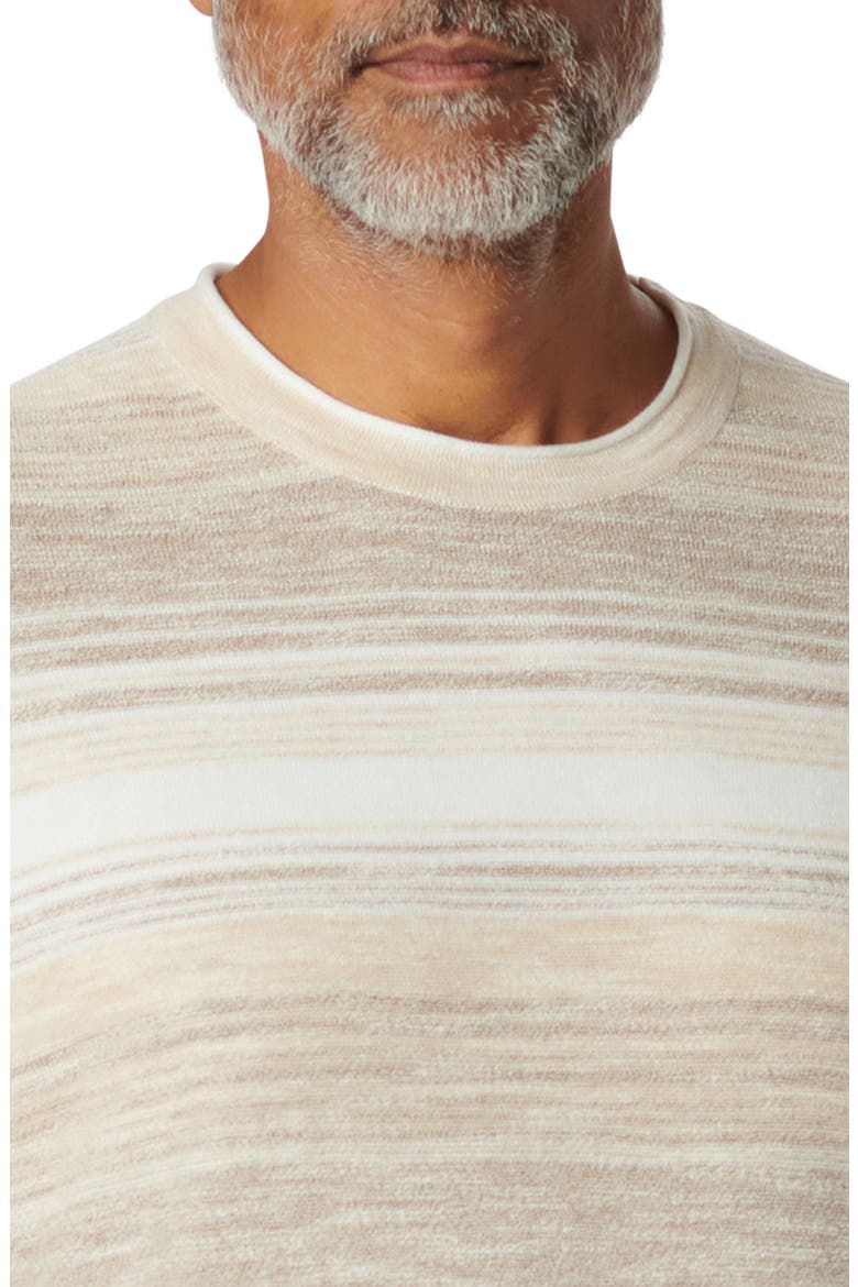Stripe Crewneck Cotton Sweater, Alternate, color, BEIGE