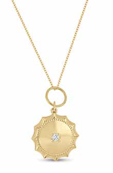 Icon 18K Yellow Gold Diamond Medallion Pendant Necklace