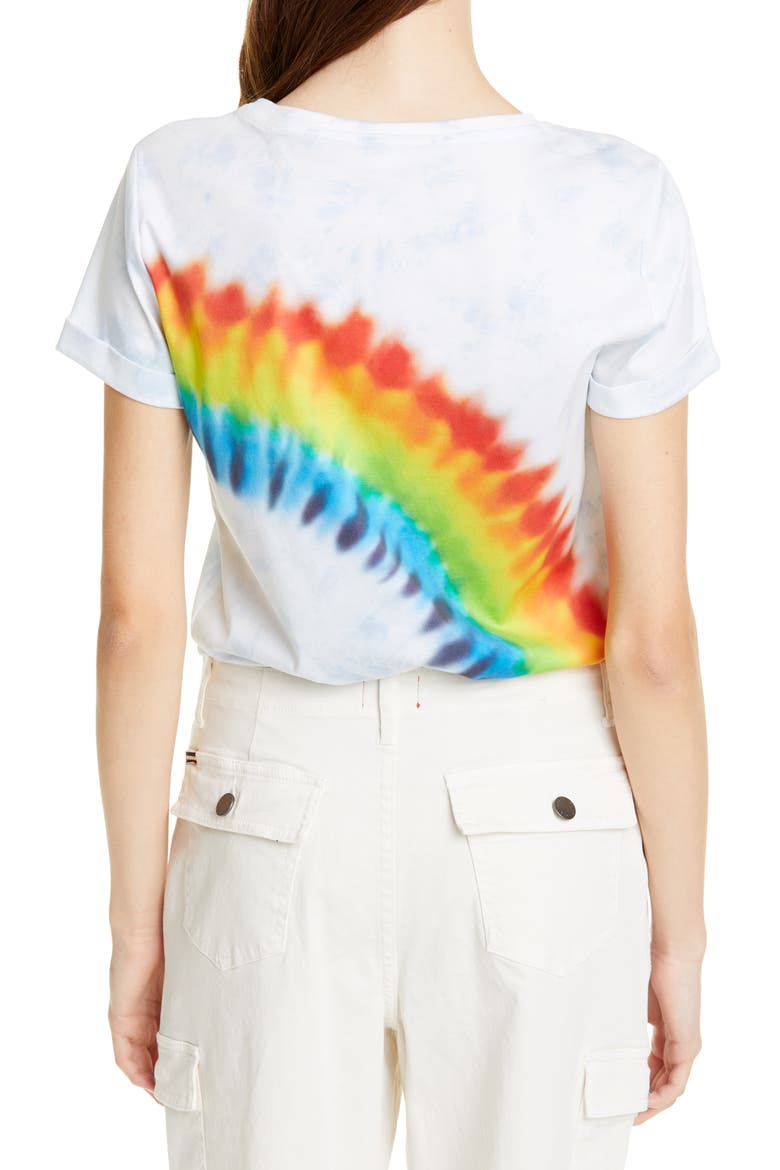Shira Roll Sleeve Tee, Alternate, color, RAINBOW TIE DYE