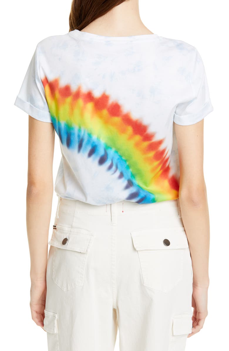 Alice + Olivia Jeans Shira Roll Sleeve Tee, Alternate, color, 