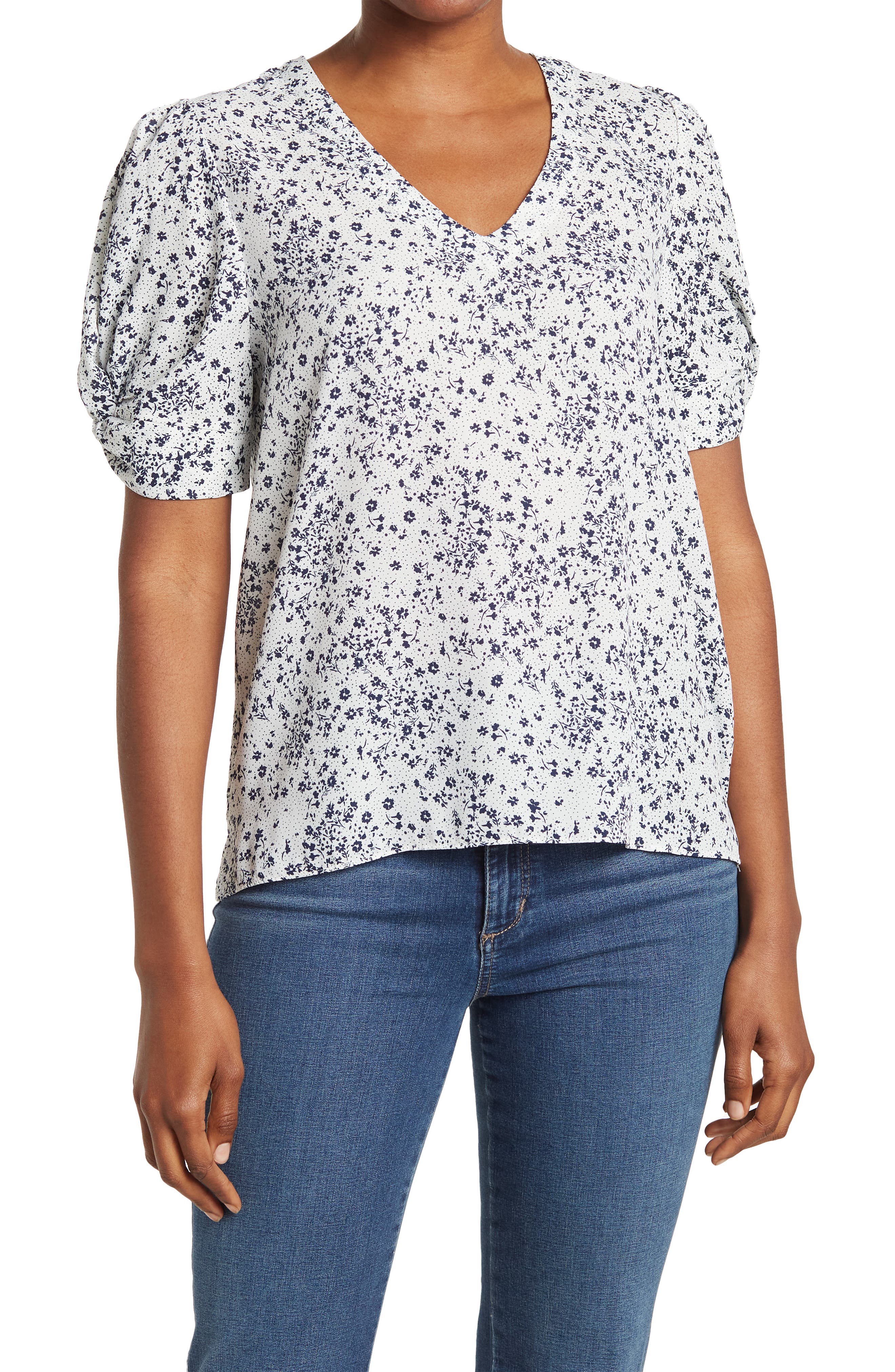Everleigh Twisted Short Sleeve V-Neck Blouse (Women) | Nordstromrack