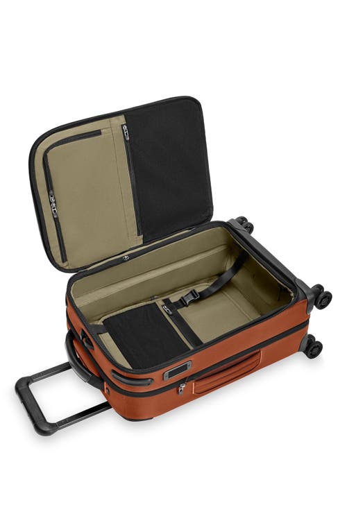 Briggs & Riley Zdx Global 21-inch Expandable Carry-on Spinner Suitcase In Brown