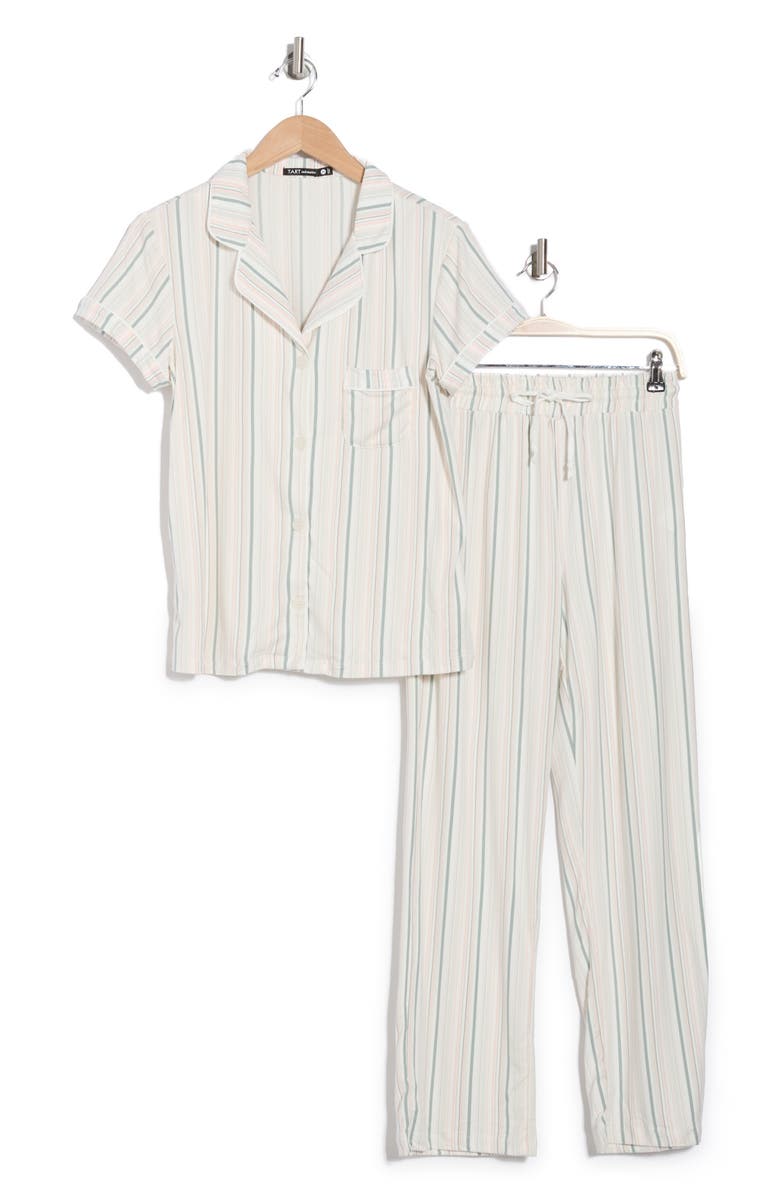Tart Brushed Ginnie Long Pajamas, Alternate, color, Vertical Varigated Stripe