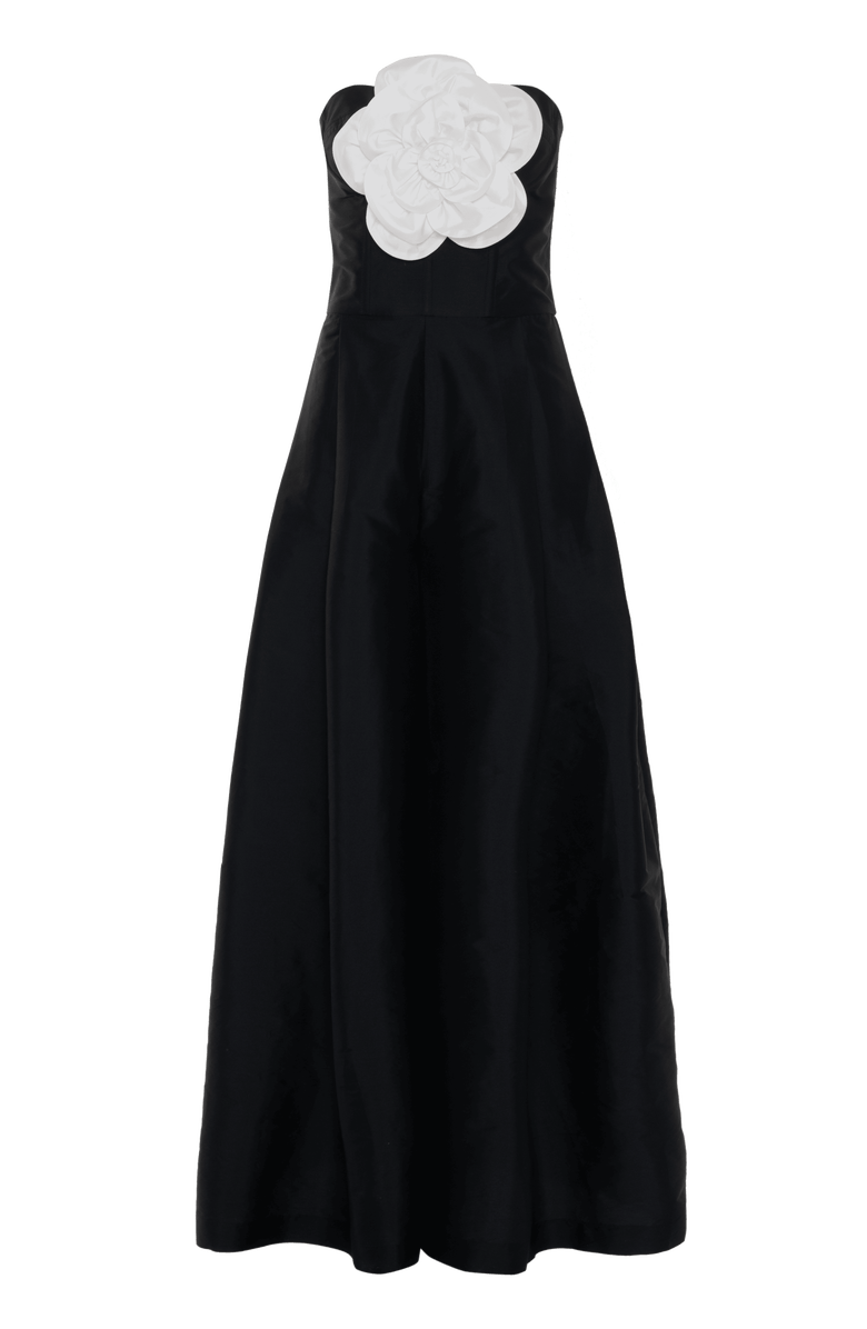 PatBO Taffeta Bloom Jumpsuit, Alternate, color, Black