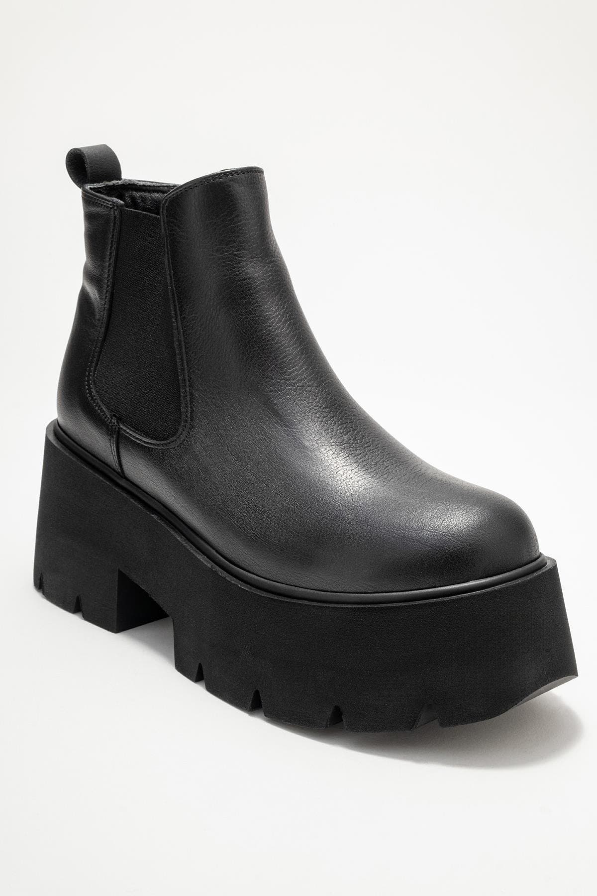 Forever 
Always Shoes Clen Leather Platform Chelsea Boot, Main, color, Black Leather