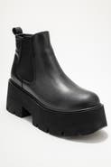 Forever & Always Shoes Clen Leather Platform Chelsea Boot