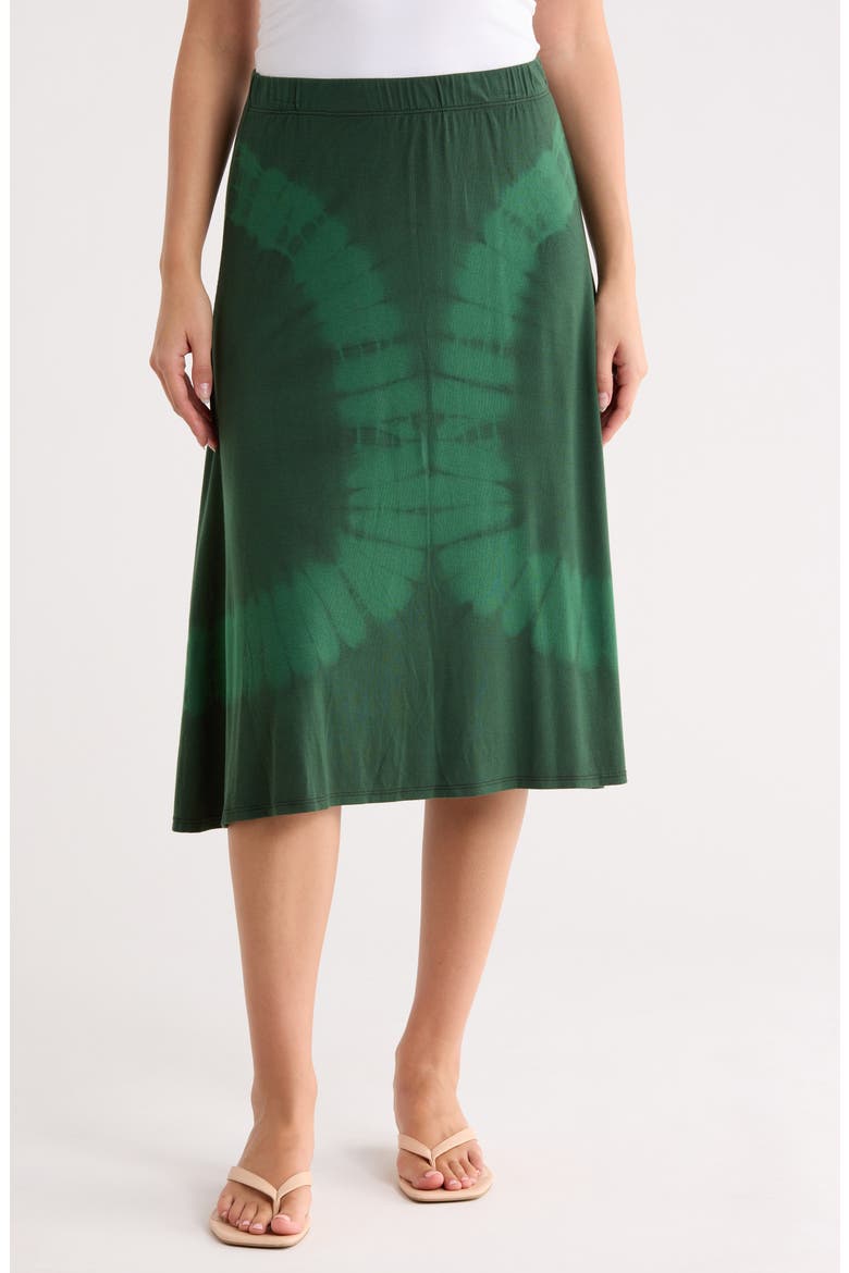 Flared Midi Skirt, Main, color, GREEN