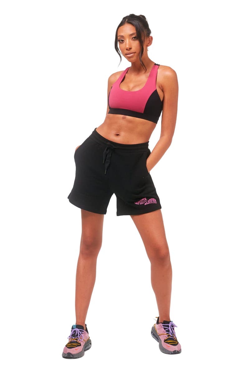 Rebody Active Infinite Passions Sweatshorts, Main, color, Metropolis Black/Fuschia