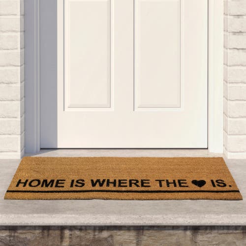 NORTHLIGHT NORTHLIGHT NATURAL COIR OUTDOOR RECTANGULAR "HOME IS WHERE THE HEART IS" DOORMAT 16" X 48"