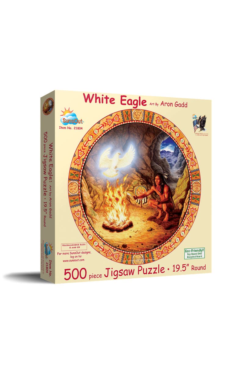 Sunsout White Eagle 500 piece Jigsaw Puzzle for Adults Round, Main, color, Multicolor
