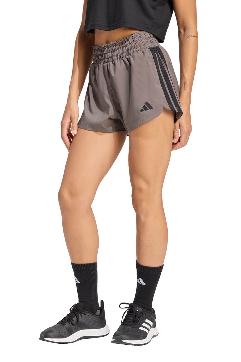 Pacer High Waist Training Shorts, Main, color, CHARCOAL/BLACK
