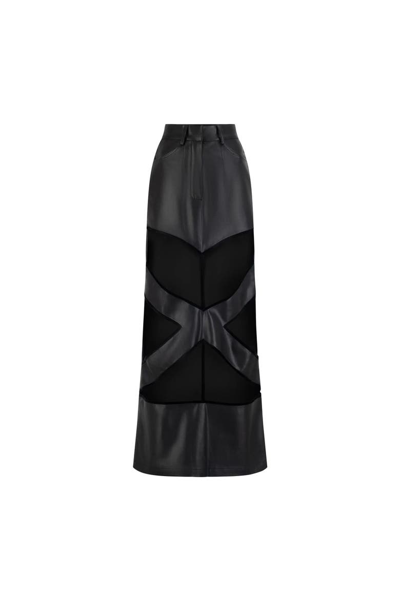 X Cut Out Maxi Skirt, Main, color, Black