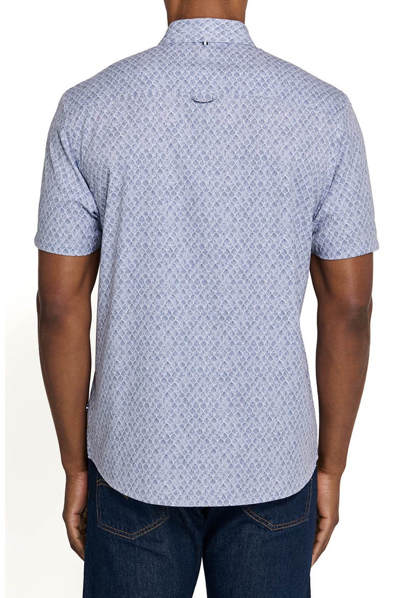 Prospect Shell Short Sleeve Button Down Performance Shirt, Alternate, color, DUSTY BLUE