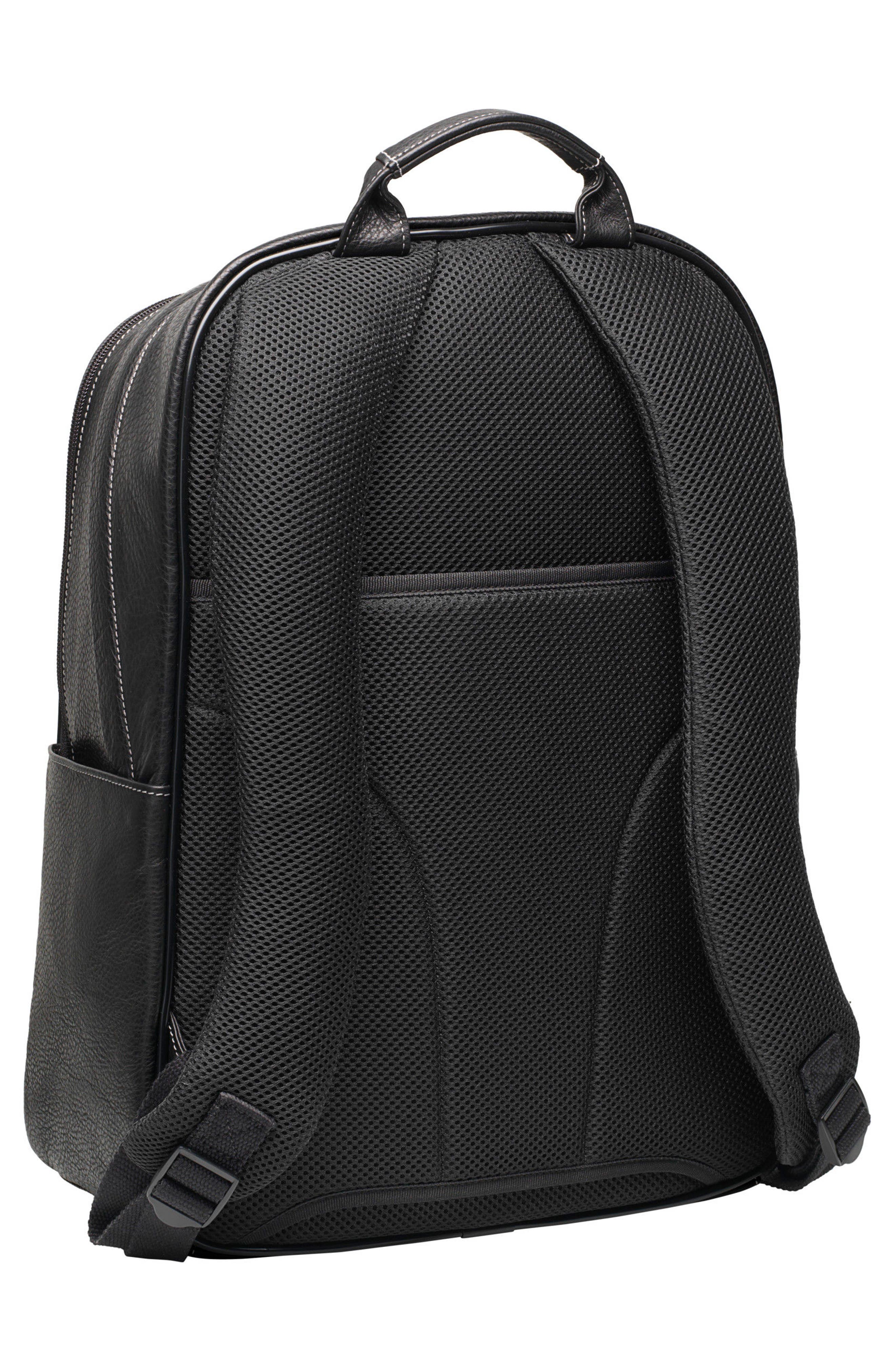 Johnston & Murphy Leather Backpack, Alternate, color, 