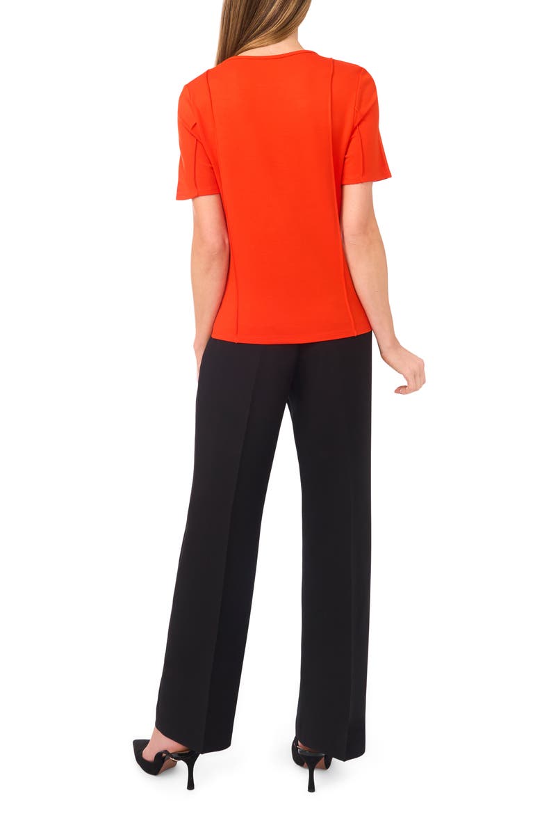 Princess Seam Short Sleeve Top, Alternate, color, POINCIANA
