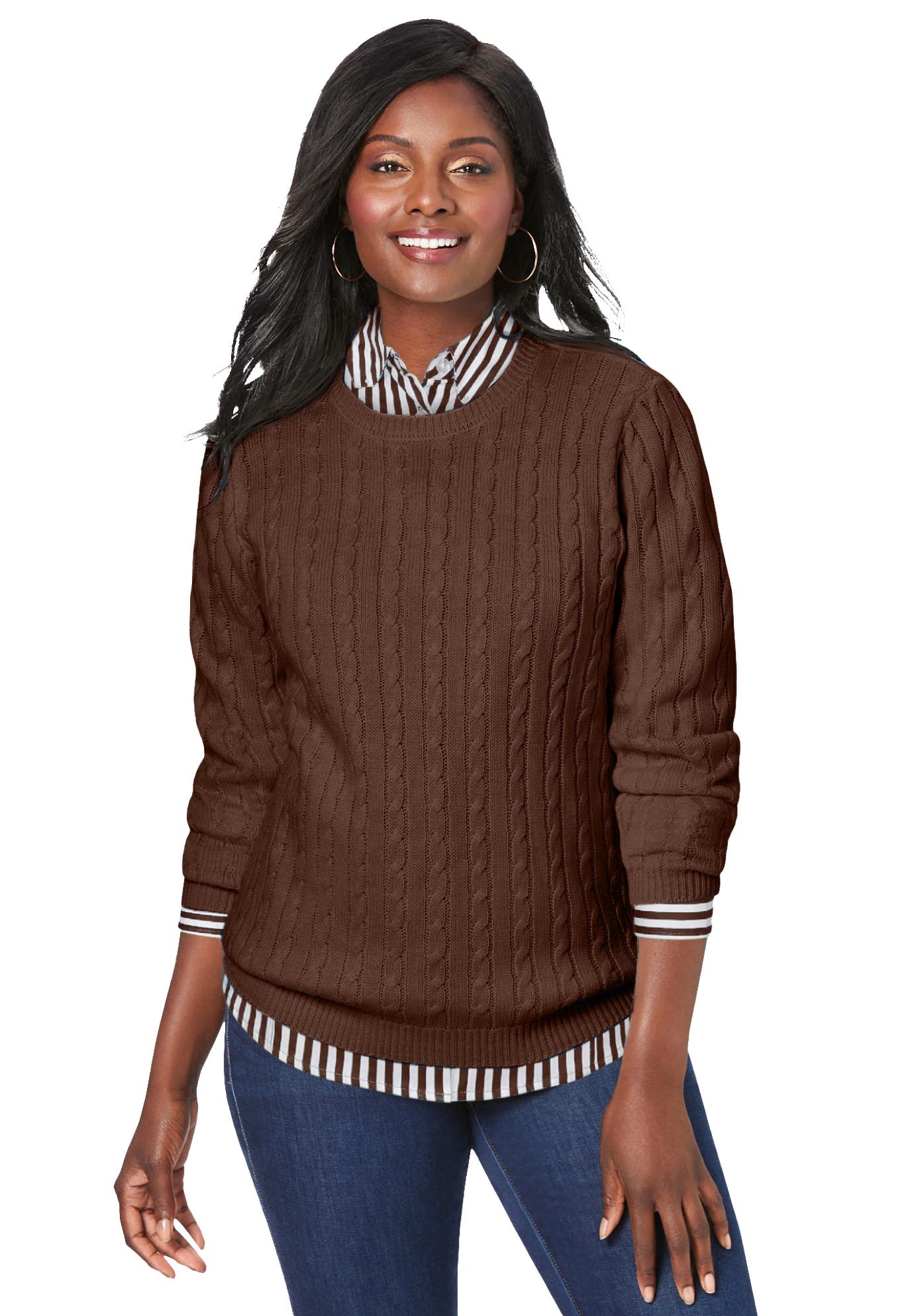 Cable Crewneck Sweater - image 5