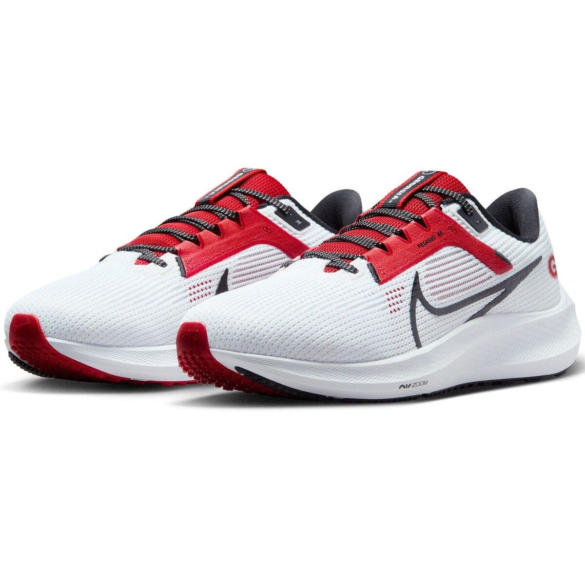 Nike Unisex Nike  White Georgia Bulldogs Zoom Pegasus 40 Running Shoe, Main, color, 