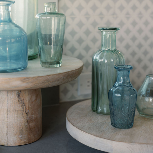 Cg Hunter Assorted Blue And Green Glass Bud Vases In Multi