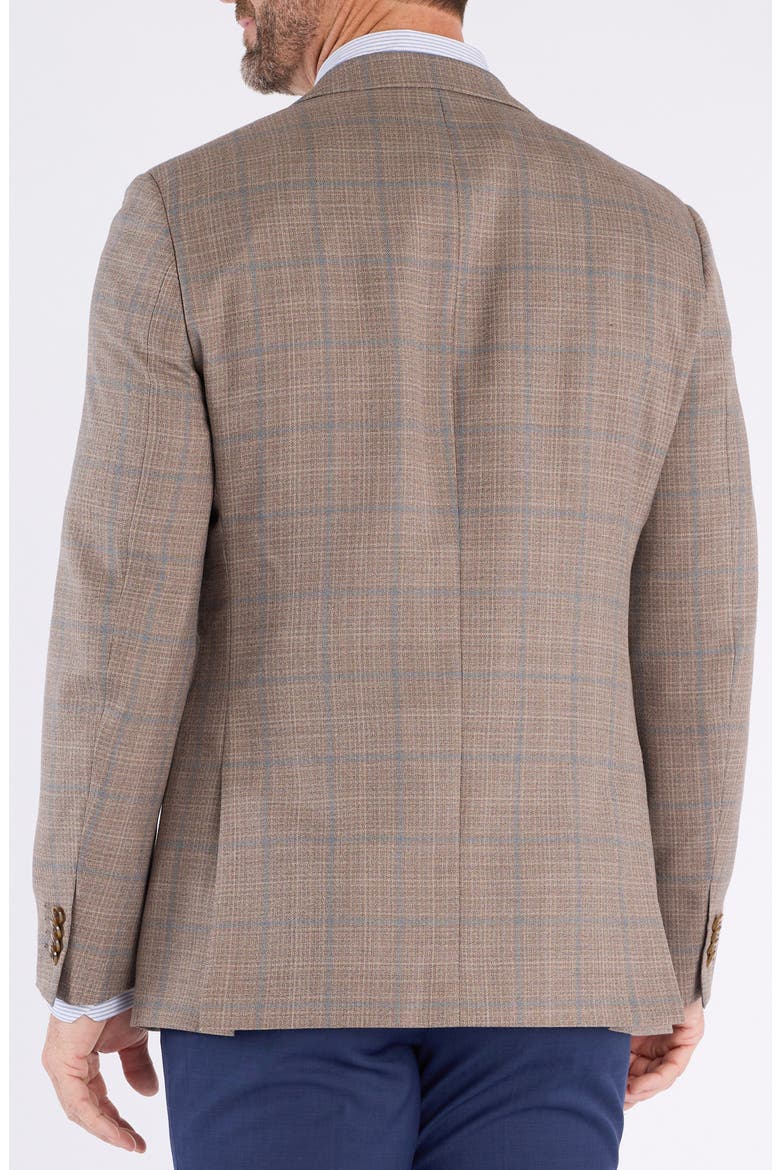 Windowpane Wool Blend Sport Coat, Alternate, color, TAUPE