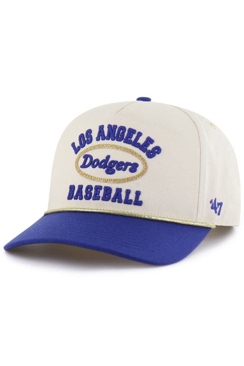 Men's '47 x Stoney Clover Lane  Natural/Royal Los Angeles Dodgers Glitter Rope Hitch Adjustable Hat, Alternate, color, Natural