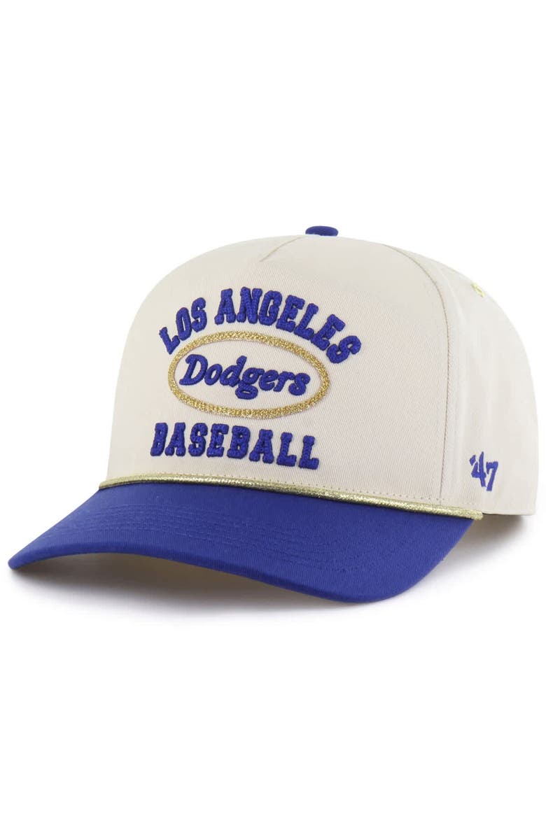 Stoney Clover Lane X '47 Men's '47 x Stoney Clover Lane Natural/Royal Los Angeles Dodgers Glitter Rope Hitch Adjustable Hat, Alternate, color, Natural