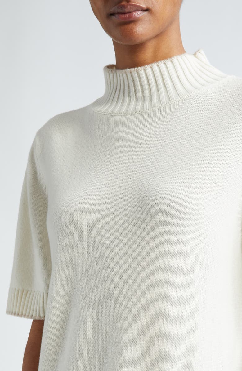 Eleventy Short Sleeve Cashmere Turtleneck Sweater, Alternate, color, 