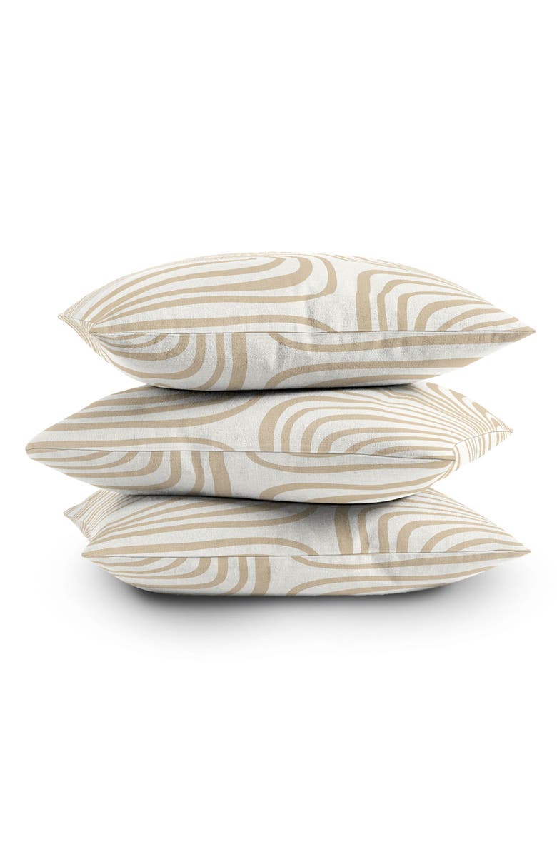 Deny Designs Iveta Coeur Neutral Wavy Throw Pillow, Alternate, color, White