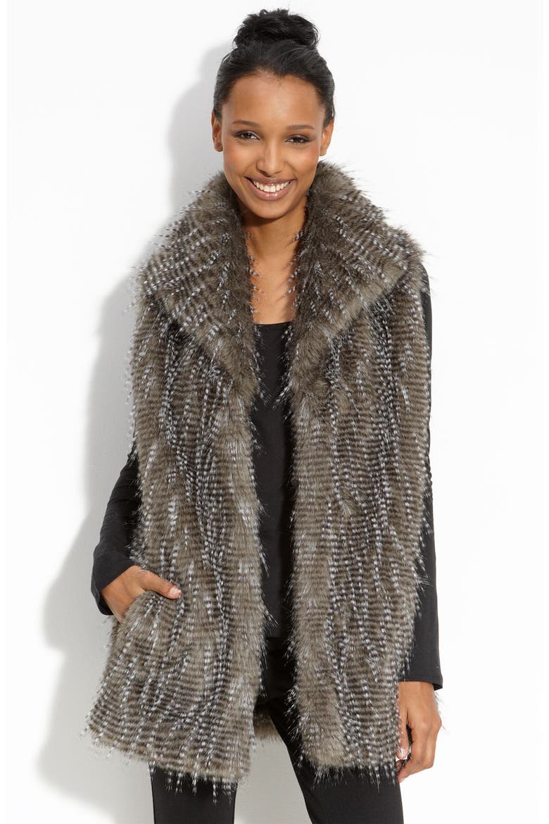 Faux Fur Vest (Nordstrom Exclusive), Main, color, PEACOCK