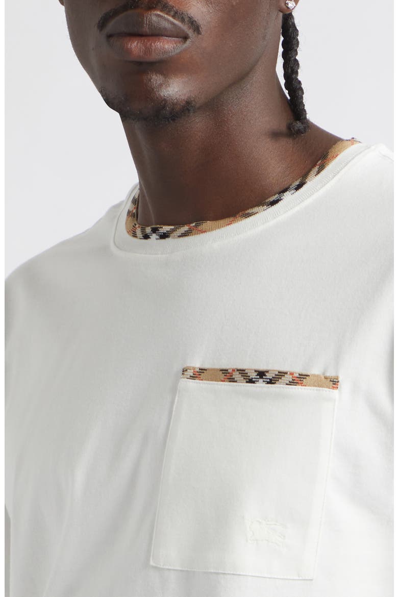 Ryan Check Trim Pocket T-Shirt, Alternate, color, CHALK