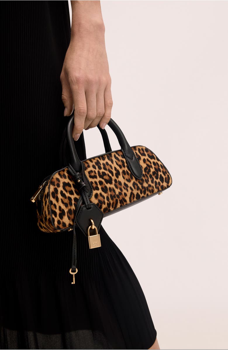 Sam Edelman Micro Nori Genuine Calf Hair Bowler Satchel, Alternate, color, Brown Calf Hair