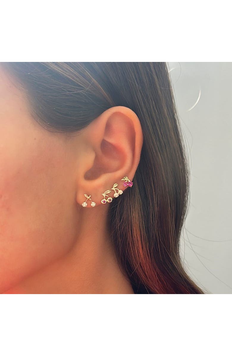 BY ADINA EDEN Solid Mini Cherry Stud Earring 14K, Alternate, color,