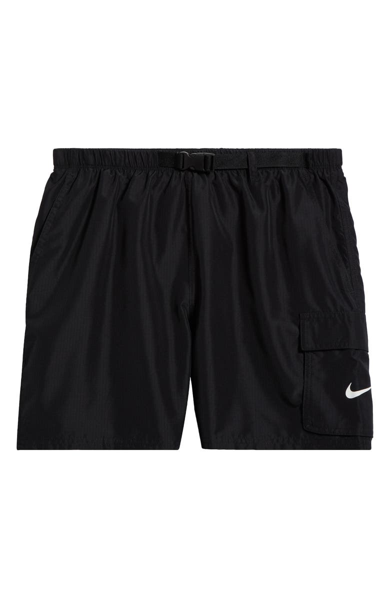 Nike 5-Inch Cargo Swim Trunks, Alternate, color, Black