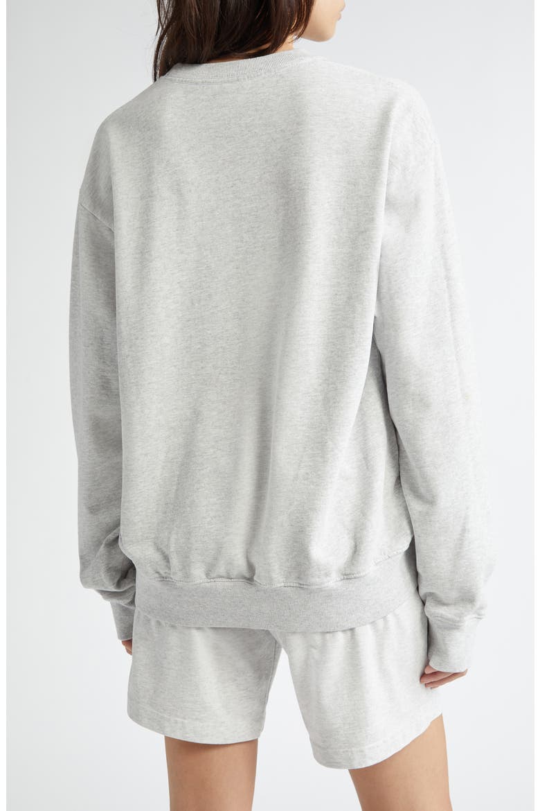 Emblem Crewneck Cotton Blend Sweatshirt, Alternate, color, HEATHER GRAY