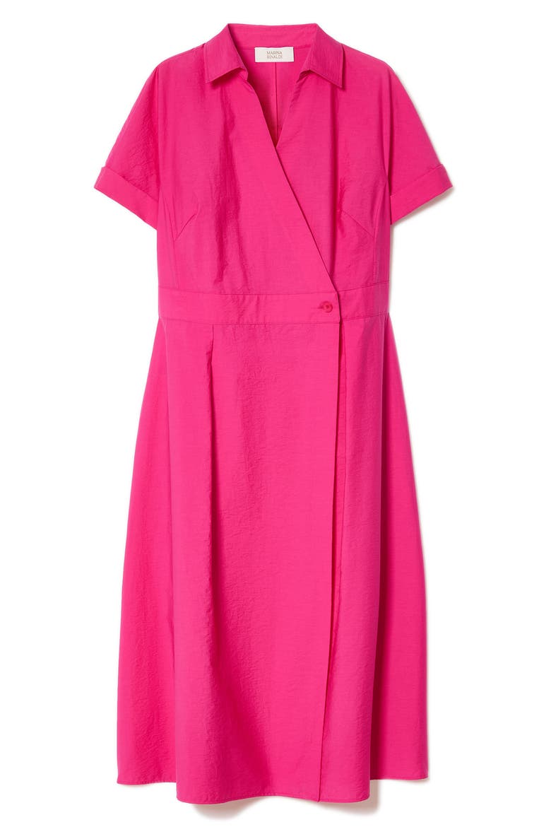 Gabbia Wrap Midi Dress, Alternate, color, FUCHSIA