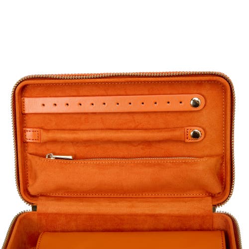 Wolf Maria Medium Zip Jewelry Case In Tangerine