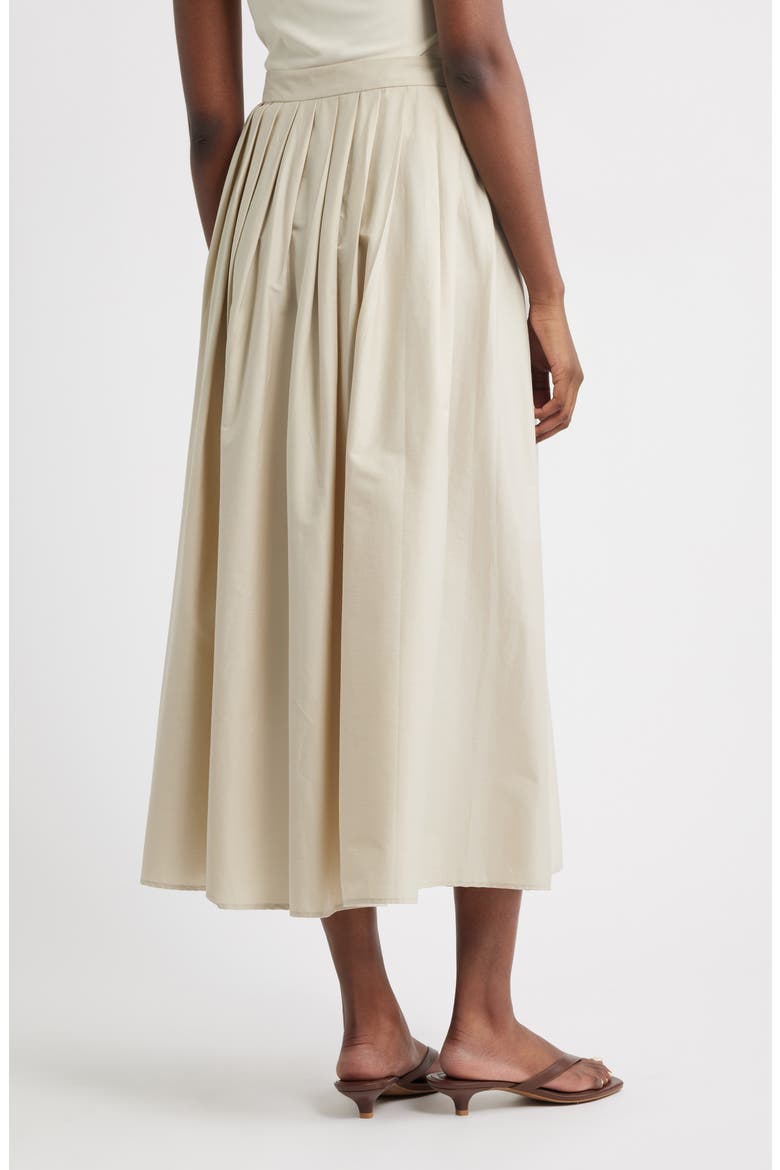 Indo Pleated Cotton Blend Skirt, Alternate, color, IVORY WHITE