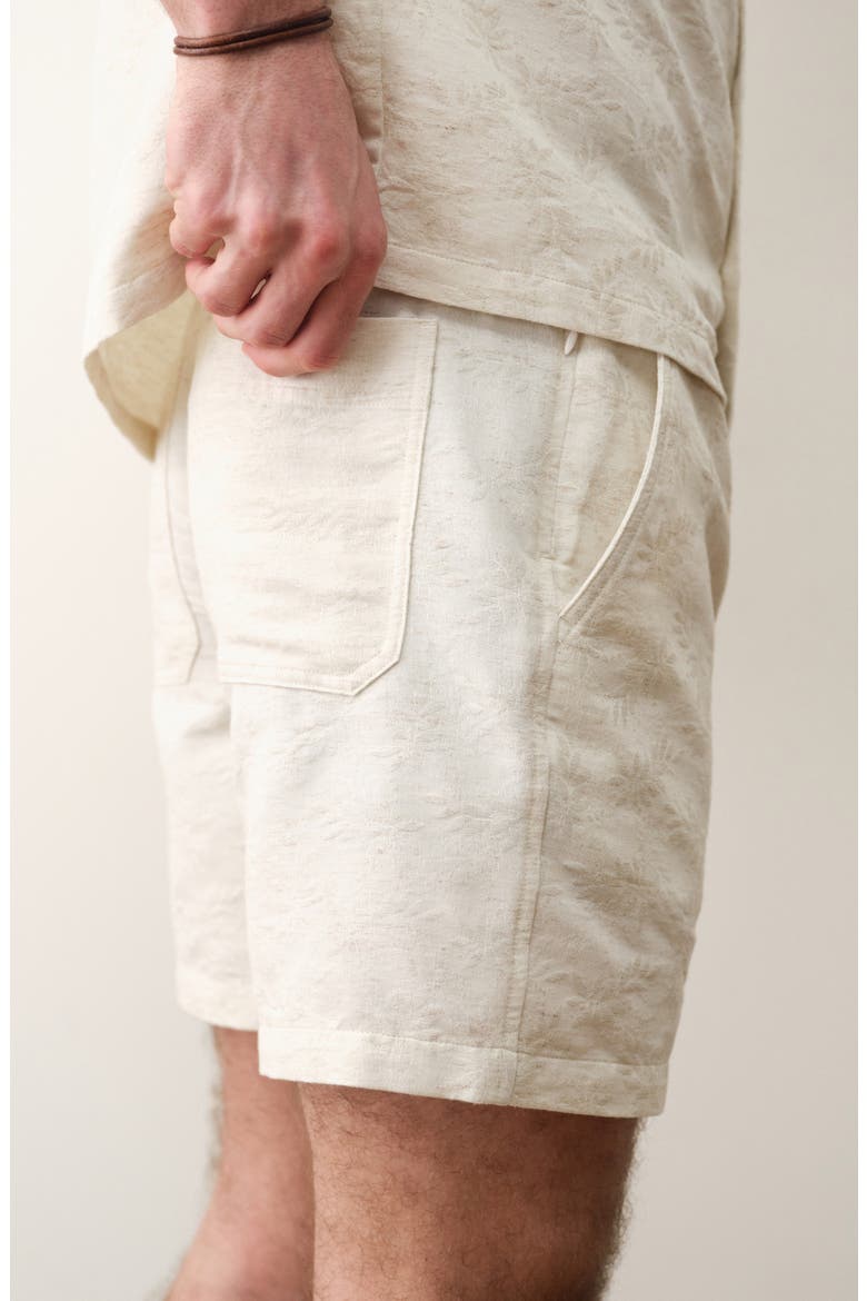 6-Inch Saturday Cotton & Linen Blend Beach Shorts, Alternate, color, NATURAL/ TAN