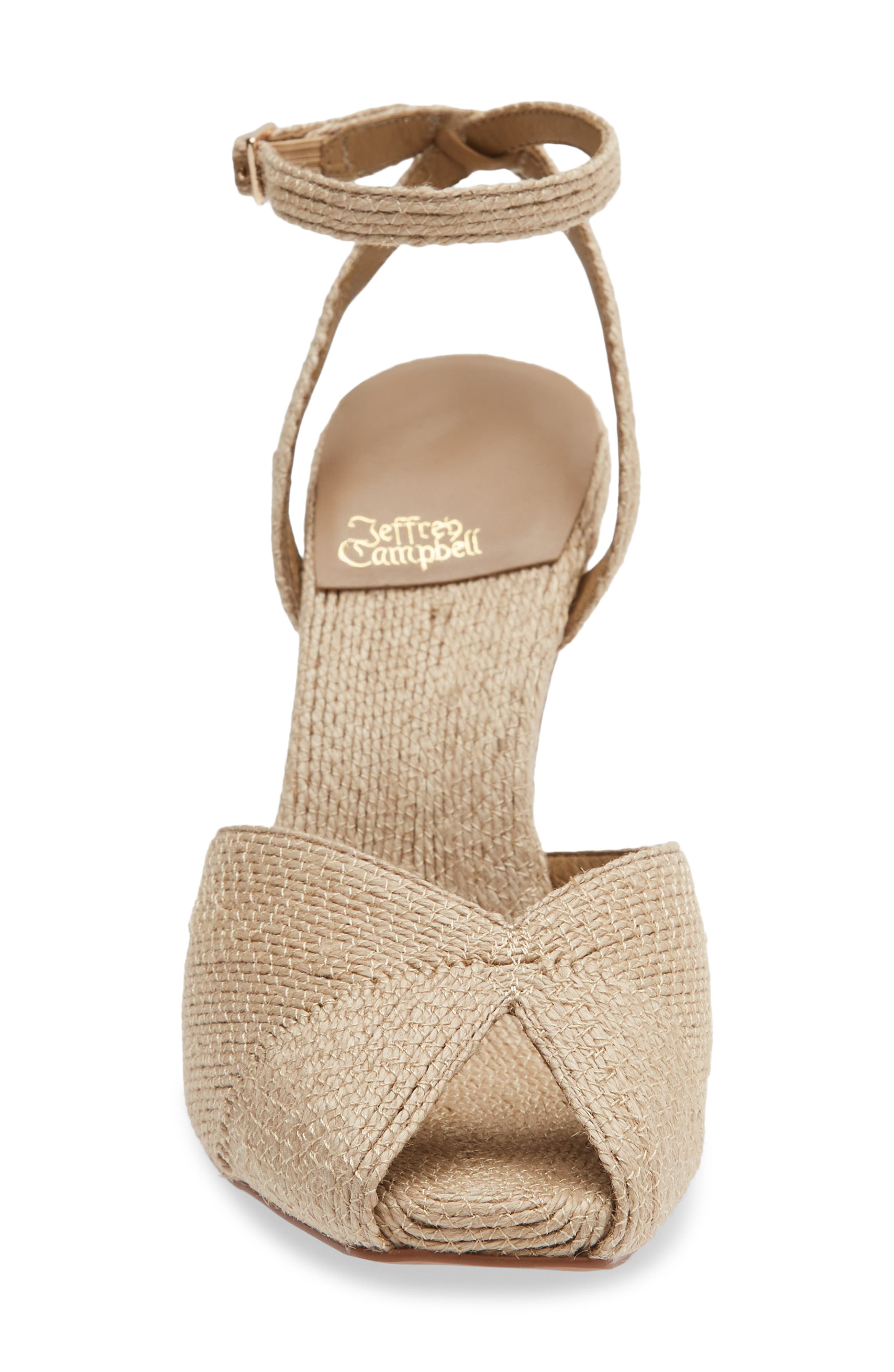 Jeffrey Campbell Behoove Ankle Strap Peep Toe Pump, Alternate, color, Natural Jute