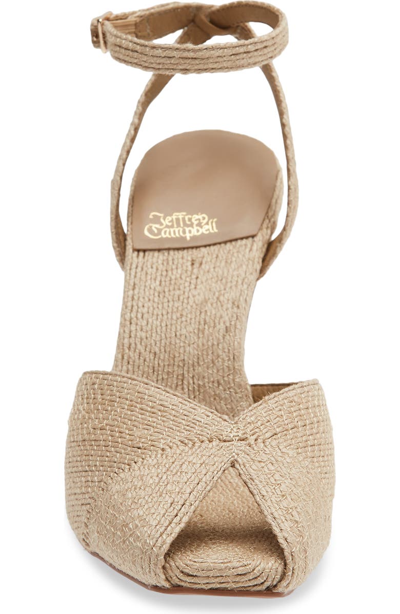 Jeffrey Campbell Behoove Ankle Strap Peep Toe Pump, Alternate, color, Natural Jute
