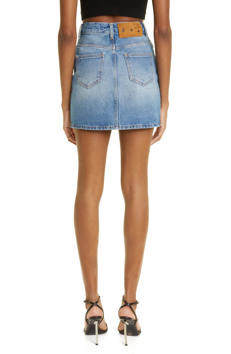 Off-White Corporate Denim Miniskirt, Alternate, color, 