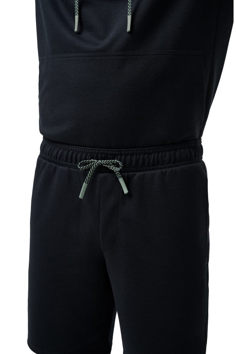 Sideslip Fleece Shorts, Alternate, color, BLACK